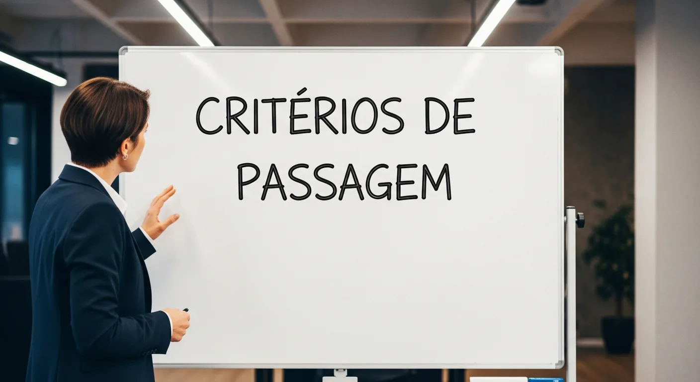 Lousa com critérios